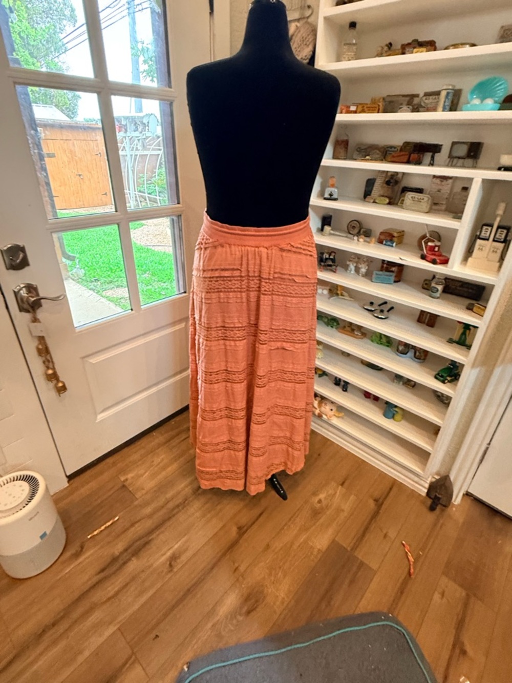 NWT Torrid Peach Boho Midi Skirt with Drawstring Waist - Picture 2 of 7